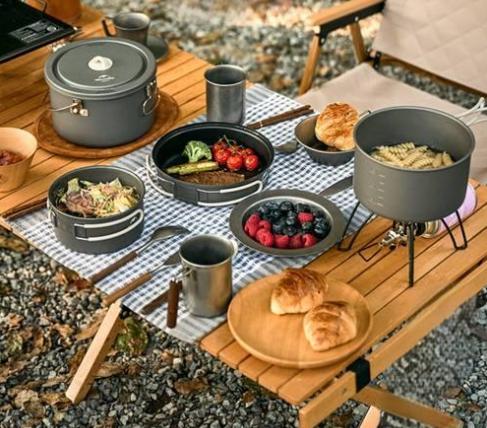 Aluminum camping cookware sets